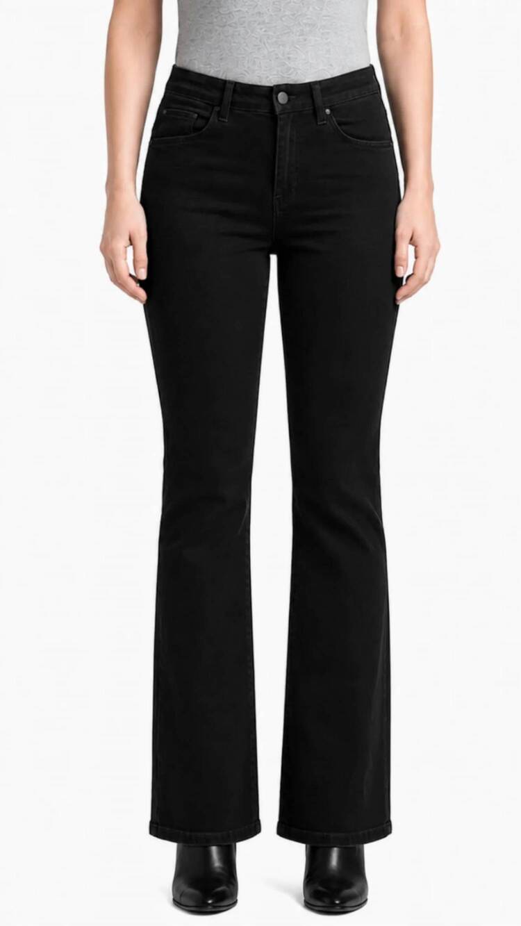 NEW 1822 DENIM mid rise petite better butter slim boot jeans in black